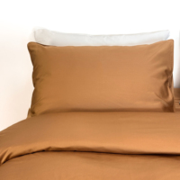 Ensemble de literie en tissu de coton biologique 100% de style classique de luxe OEM, taille Queen, en terre cuite, facile d'entretien et durable