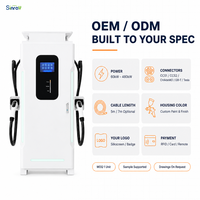 Chargeur de véhicule électrique double pistolet 80KW 240KW avec écran intelligent 7 pouces, lumière d'ambiance LED, chargeur rapide DC commercial GBT CCS2 pour VE