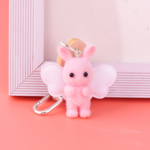 Dễ Thương Mờ Trái Tim Bunny Keychain Nhựa Xe Phim Hoạt Hình Keyring Với Bow Mặt Dây Chuyền Cho Cô Gái 'Điện Thoại Túi Quyến Rũ Xe & Quà Tặng Phụ Kiện - Product Image 1