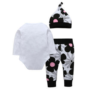 Ropa para Niñas y Bebés, Conjuntos de Romper de Algodón con Estampado Floral y Leggings para Bebés, Venta al Por Mayor - Product Image 2