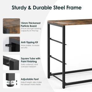 침실 다크 브라운 서랍장 서랍 주최자 보관 타워 나무 탑 패브릭 드레서 서랍 끝 침대 옆 탁자 스탠드 - Product Image 5