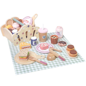 <span class=keywords><strong>Cesta</strong></span> de <span class=keywords><strong>Picnic</strong></span> de Madera para Bebés, Juego de Imitación para Niños, Juguetes Educativos Tempranos - Product Image 2
