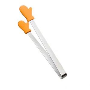 ที่คีบอาหารซิลิโคนขนาด 5 นิ้ว, ที่คีบอเนกประสงค์ขนาดเล็กสำหรับบาร์บีคิว น้ำแข็ง และขนม, รูปทรงมือ ทำจากสแตนเลสสตีลแบบไม่ติดอาหาร พร้อมโลโก้ตามสั่ง - Product Image 4