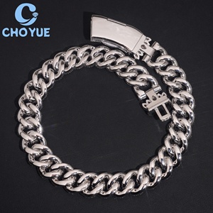 Collar de Cadena Cubana Personalizado con Cierre de Plata de Ley 925, Chapado en Oro Rosa, con Moissanita de 20 mm, Estilo Hiphop para Hombre, Joyería Iced Out - Product Image 2