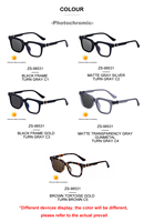 KAJILA Vente en gros de lunettes de soleil de mode fantaisie, lunettes de soleil carrées photochromiques anti-lumière bleue UV400 avec logo personnalisé pour hommes