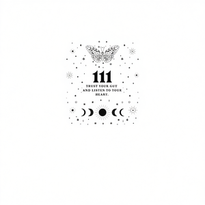 T-shirt à manches longues avec numéro d'ange 111, motif papillon et phases de lune, cadeau spirituel - Product Image 2