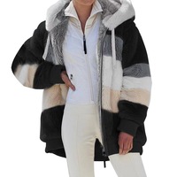 Veste oversize pour femme, manteau 2025, automne-hiver, chaud, en peluche, avec poche, à capuche, streetwear, ample, fermeture éclair, cachemire, vêtement d'extérieur