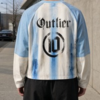 T-shirt Yingling en coton double couche, style streetwear, color-block, manches raglan, imprimé DTG, coupe ample, graphique personnalisé, OEM ODM