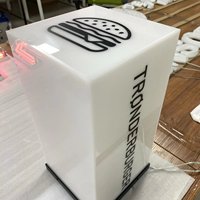 Boîte à lumière LED en acrylique à cinq faces double face personnalisée, enseignes en acrylique pour l'affichage du logo d'entreprise, pour le bureau et l'utilisation en magasin en extérieur