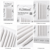 FLOWood 6 Estompes à papier, tailles assorties, à double pointe, pour croquis et ombrage, outils d'art