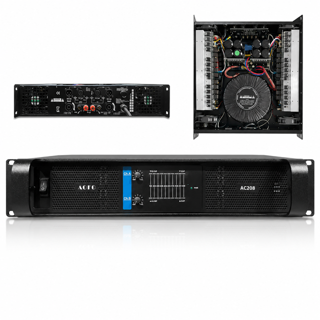 2 Channel 800W Class H Professional Power Amplifier High Power DJ Audio Amp for Subwoofers Sound Speaker Altavoces