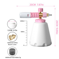 Nouveau rose PA mousse Pot mousse Lance 1L pistolet à eau haute pression voiture lavage mousse canon spécial pour le lavage de voiture