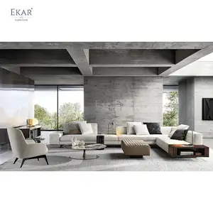 Yeni tasarım İskandinav modern tasarım oturma odası mobilya l-şekilli modüler lüks kanepe koltuk takımı-oturma odası kanepeleri; Kanepe |