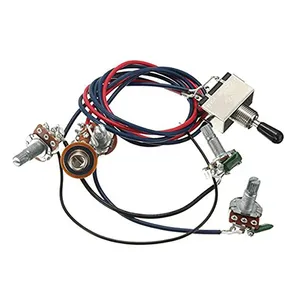 Grosir Kit harnes Prewired kabel gitar elektrik dengan voume Endpin Jack untuk gitar LP dengan pickup HH