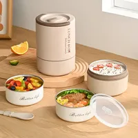 Récipient à déjeuner isolé de haute qualité pot de nourriture chaude 300ml en acier inoxydable sous vide Bento boîte à déjeuner pour enfants adultes avec poignée