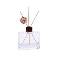 Bouteille d'aromathérapie carrée transparente de 100ml pour la maison de luxe Bouteille de diffuseur d'arôme en verre avec collier