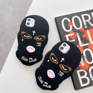 Custodia per telefono con maschera nera vedova custodia protettiva in <span class=keywords><strong>Silicone</strong></span> antiurto per <span class=keywords><strong>Apple</strong></span> per <span class=keywords><strong>iphone</strong></span> 16 15 14 13 <span class=keywords><strong>11</strong></span> Plus/pro/pro Max - Product Image 5