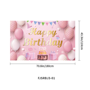 Bannière décorative Joyeux Anniversaire Rose Doré en Gros pour Filles, Toile de Fond <span class=keywords><strong>Photo</strong></span>, Panneau en Tissu pour Fêtes d'Anniversaire 18, 21, 30 Ans - Product Image 2