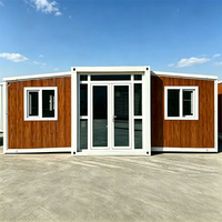 Maison conteneur moderne extensible à double aile de 20 pieds, directement de l'usine, préfabriquée, avec salle de bain complète, cuisine, supermarché/salle de sport, centre commercial