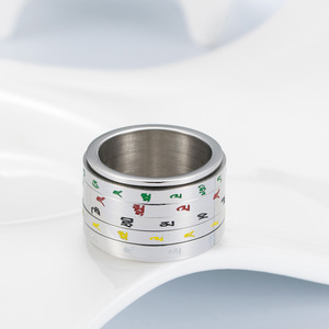 Tibetan Style Five God Wealth <b>Ring</b> Rotating Stainless Steel Unisex Fashion Jewelry Gift - Product Image 2
