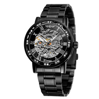 Winner Diamond Halbautomatische Skelett-Armbanduhr für Herren, Luxusuhren der Spitzenklasse, Königliches Geschenk für Männer
