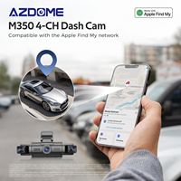 AZDOME M350 Apple Find My 4 canaux 2K HDR 360 degrés Dashcam Vision Nocturne Wi-Fi 5G Suivi GPS Mode Stationnement Enregistreur de Véhicule