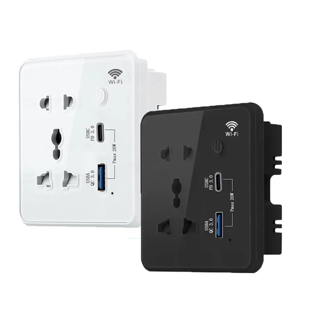SZMYQ TUYA Smart ZigBee/WiFi13A 86 EU UK Plug App Remote Control Alexa Google Home USB-C Smart Wall Socket