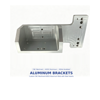 Supports en aluminium A5052 usinés sur mesure par CNC, pièces en aluminium anodisé blanc avec inserts en acier, service OEM ODM