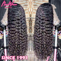 Cabello Humano Virgen Peruano Ondulado Profundo de 30 Pulgadas, Rizado Natural Indio, Full HD para Peluca, Encaje Transparente Sin Pegamento, Venta al Por Mayor