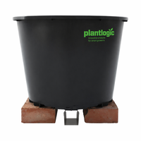 Pot Plastik Hitam Pengontrol Akar dengan Lubang Drainase, Bernapas, Ramah Lingkungan, Tahan Lama, Kapasitas 25L, Alas Piramida, Kaki Tinggi, Stabil