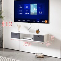 Meuble TV mural de petite et moyenne taille, support TV suspendu moderne et minimaliste pour appartement, salon, décoration de fond