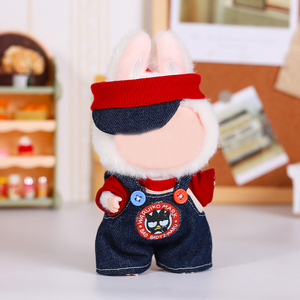 Cho 15-17Cm Labubu Búp Bê Quần Áo Giản Dị Treo Quần 3-Mảnh Thiết Lập Với Hat/Top T-Shirt Phụ Kiện Dễ Thương Và Vui Vẻ Búp Bê Quần Áo - Product Image 2