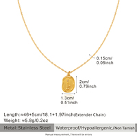 Collier Ovale Irrégulier Sculpté Pendentif Lave Laqué Rétro Plaqué Or 18k Bijoux en Acier Inoxydable