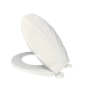Shell style made in China modern plastic toilet seat cover KJ-930A for bathroom PP toilet lid