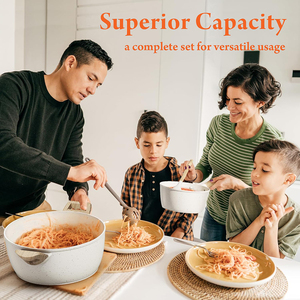 High Quality Non-Stick 14-Piece Aluminum Cooking <b>Pots</b> With Glass Lid Ceramic Coated Forged Non-stick Cookware Set - Product Image 5