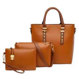 Conjunto de bolsas femininas com rebite, 3 peças de bolsas femininas com rebite, bolsos marcas famosas e de alta qualidade, 2021