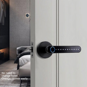Poignée de porte intelligente Tuya FM-T8 avec sécurité intérieure, empreinte digitale biométrique, télécommande, sans clé 60/70, loquet simple, finition satinée - Product Image 5