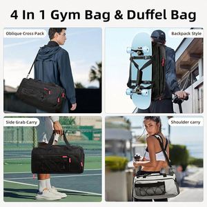 Sac de sport en nylon personnalisé pour hommes et femmes, léger, sac de week-end, sac de voyage avec compartiment pour chaussures, sac à dos de cabine - Product Image 3
