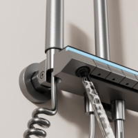 Ensemble de robinetterie de douche à affichage numérique 4 fonctions avec touches de piano, sélection premium 851, système de douche pluie pour salle de bain d'hôtel
