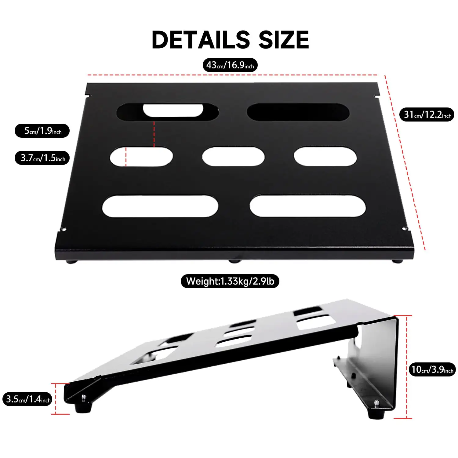 Papan Pedal gitar api hantu efek aluminium ultratipis "x12" dengan tas bawaan Seri U (setelan mewah UP-03)