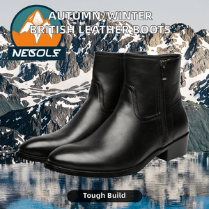 Bottes pointues en cuir britannique pour hommes, automne et hiver, grande taille, pour utilisation estivale, pour le commerce extérieur - Product Image 2