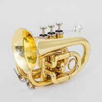 Pocket B-flat Trumpet Wind Instrument Musical Instrument for Beginners to Take Grade Examinations Gifts