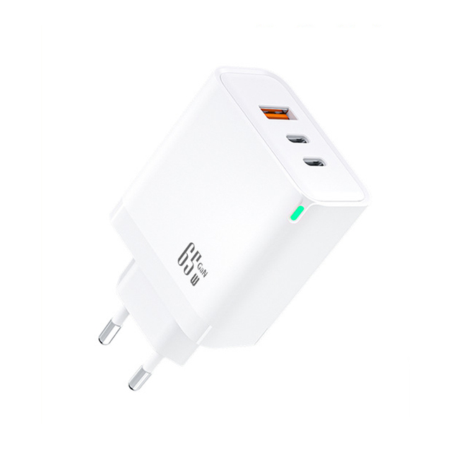65W GAN LED Light Fast PD Charger for Laptop and Mobile Phone Wall Adapter Charger