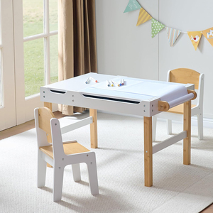 <span class=keywords><strong>Table</strong></span> en bois 3 en 1 pour enfants, <span class=keywords><strong>table</strong></span> d'activités compatible avec les blocs de construction <span class=keywords><strong>Lego</strong></span> pour garçons et filles - Product Image 4