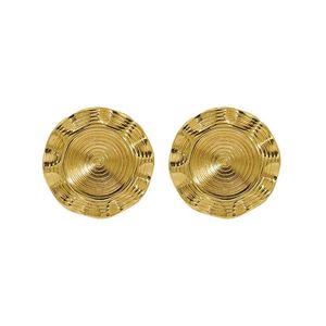 ZOGXIN Gold Plated Stud Earrings Geometric Circular Lines Design Party Fashion Jewelry - Product Image 5