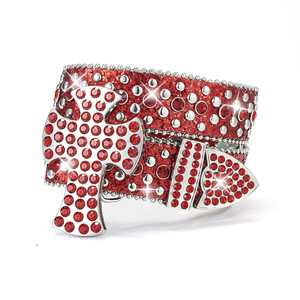 Nuevo diseñador brillante Bling lentejuelas tachonado Rhinestone diamante Jeans cinturón Punk Western <span class=keywords><strong>Cowboy</strong></span> Cowgirl cinturón <span class=keywords><strong>con</strong></span> gran hebilla cruzada - Product Image 1