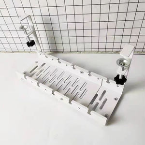 ที่จัดเก็บสายเคเบิลแบบยืดหดได้ ตาข่ายโลหะ ที่วางคอมพิวเตอร์สำหรับครู แบบหนีบบนโต๊ะ พร้อมลิ้นชักจัดระเบียบสำหรับโต๊ะทำงาน - Product Image 3