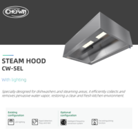 Hotte de cuisine professionnelle personnalisable Chefwin CW-SEL en acier inoxydable avec éclairage, 220V CA, pour zones de lavage et de cuisson à la vapeur
