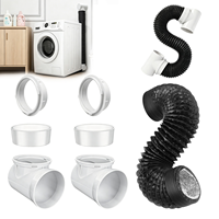 Accessoires pour systèmes CVC - Connecteur carré en plastique ABS pour sécheuse, conduit flexible en PVC et feuille d'aluminium de 2 mètres pour chauffage, installation facile