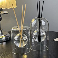 Diffuseur d'huiles essentielles en verre transparent double couche, alimenté par USB, pour voiture, diffuseur d'arômes décoratif moderne